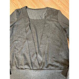 Shein Womens Grey Long Sleeve V-Neck Knit Sweater Size M